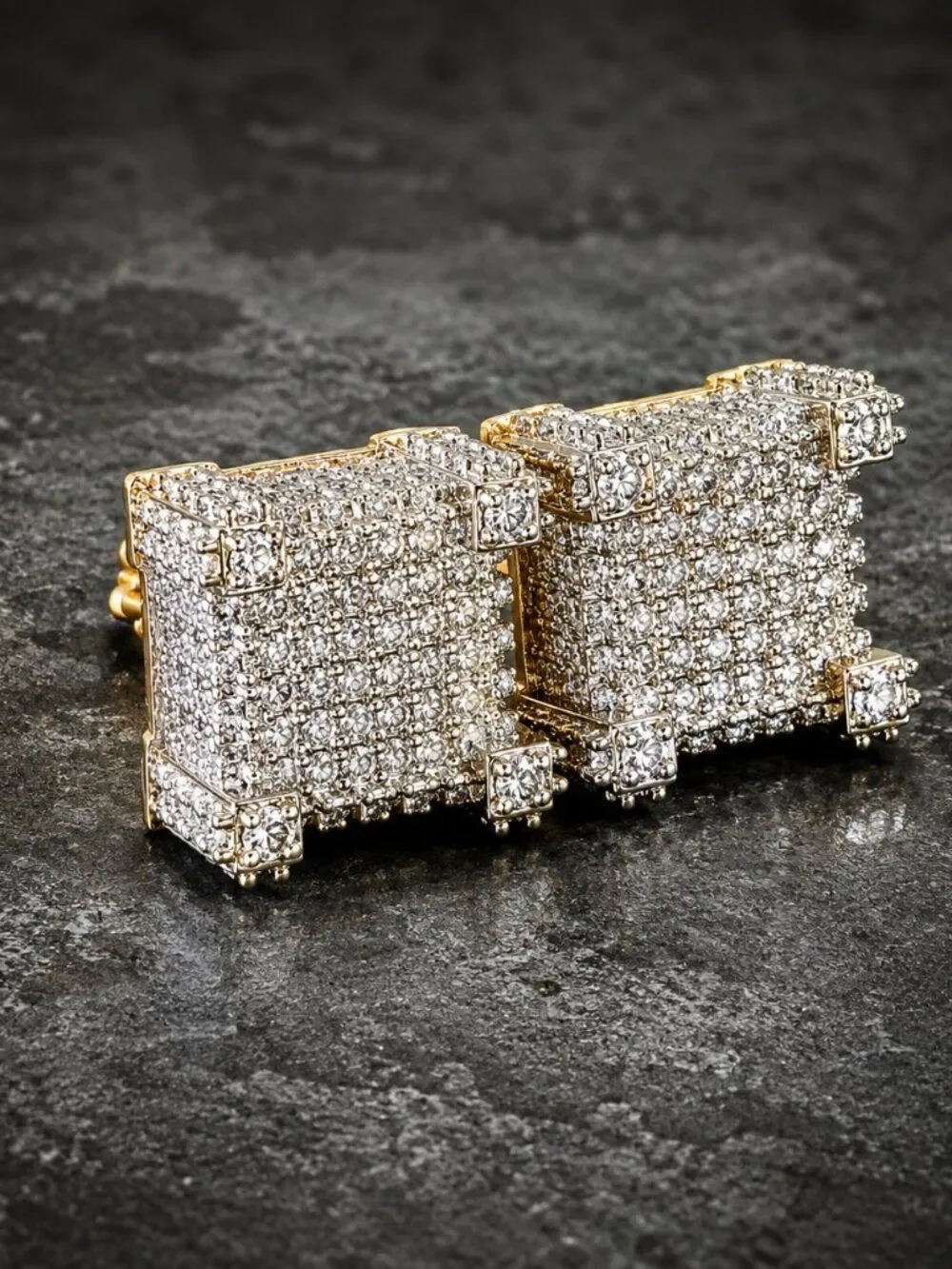 Large Screwback Cube Earrings